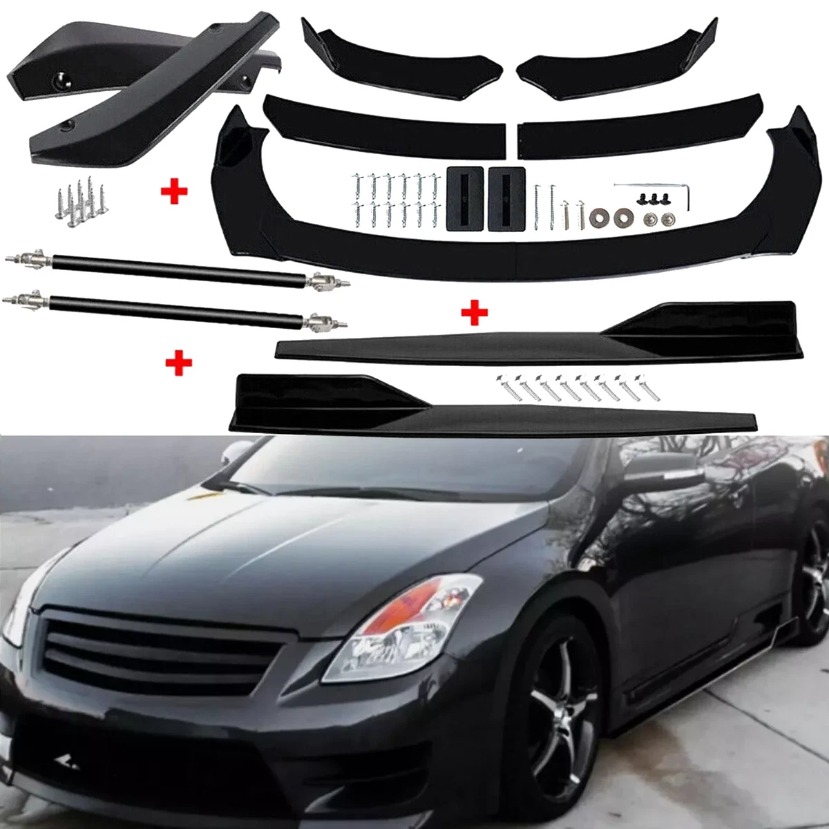 3-Piece Front Bumper & Fender Kit For 2010-2012 Nissan Altima Sedan - Primed
