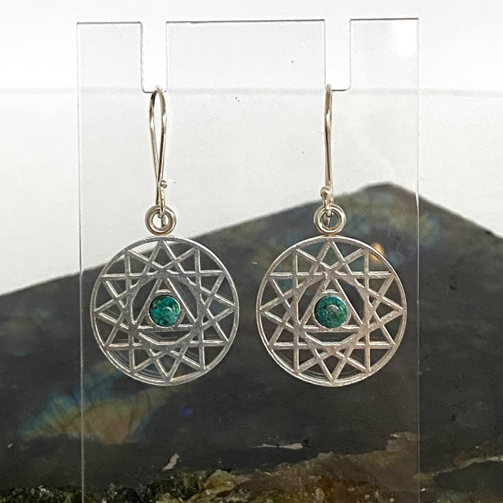 Sterling Silver Openwork Round Mandala Trinity St… - image 6