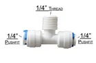 T Connector 1/4" Pipe x 1/4" Thread x 1/4" Pipe Water Filter The Water FilterMen