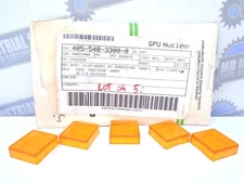 (Lot of 5) GE - CR103CA4 - Square Indicator Light Lens - AMBER - 1-1/8" - (NEW)