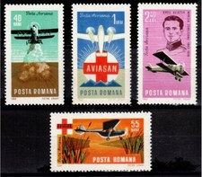Romania 1968 &bull; Mi# 2662-5 S# 167-170 &bull; Aviation medical &bull; cs MNH OG/Roumanie