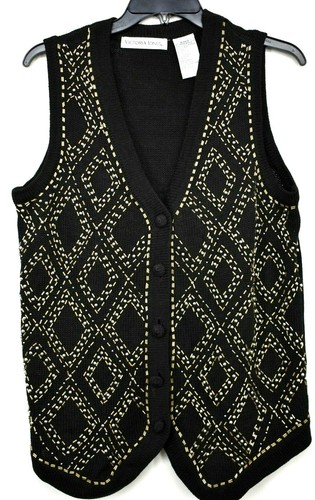 Silver Beaded Diamond Sweater Vest 