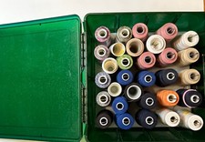 Sewing Crafts Embroidery Thread Spools mixed lot Various Colors Storage Case