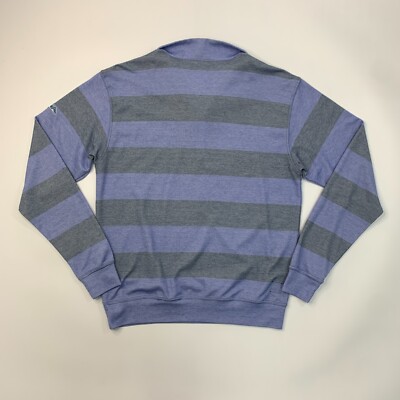 Turtleson Sweater Mens M Medium Blue Striped Quarter Zip Stretch