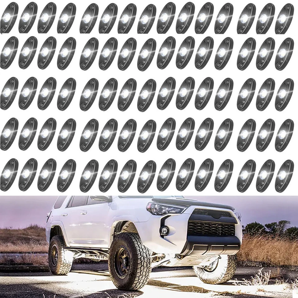 Luces de roca LED blancas para Jeep todoterreno barco camión UTV ATV coche debajo de la carrocería GRAN VENTA Foto 2 de 4