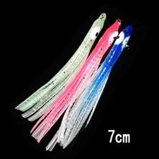 50pcs Glow Octopus Squid Skirt Lure Bait Soft Luminous Bait Hoochie Fishing Lure