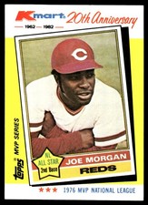 Joe Morgan 1982 Topps Kmart 20th Anniversary AL & NL MVP's #30 Cincinnati Reds