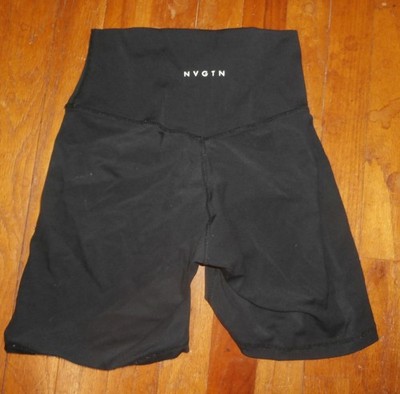 NVGTN Biker Shorts Womens Medium Black High Waist Seamless 6 Inseam Gym Athletic