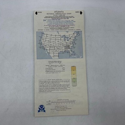 Atlanta Sectional Aeronautical Chart Aerial Map 54th Edition