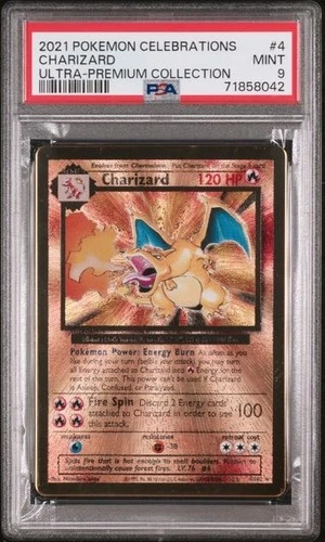 Charizard Metal Promo Pokemon Celebrations Ultra Premium Collection 4/102 PSA 9