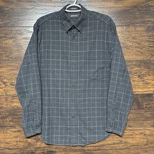 St. John  s Bay Men  s Dress Shirt - Gray Plaid Long Sleeve Button Up - Medium