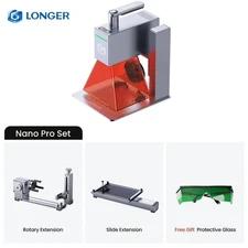 Longer Nano 6W Laser Engraver Machine with Rotary Extension & Slide Extension