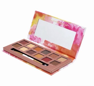 Mia Del Mar Novelera Eyeshadow Palette 12 Highly Pigmented Dual-Ended Brush