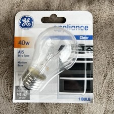 GE 40 Watt A15 Medium Base Appliance Light Bulb 40A15C/AP/CD1
