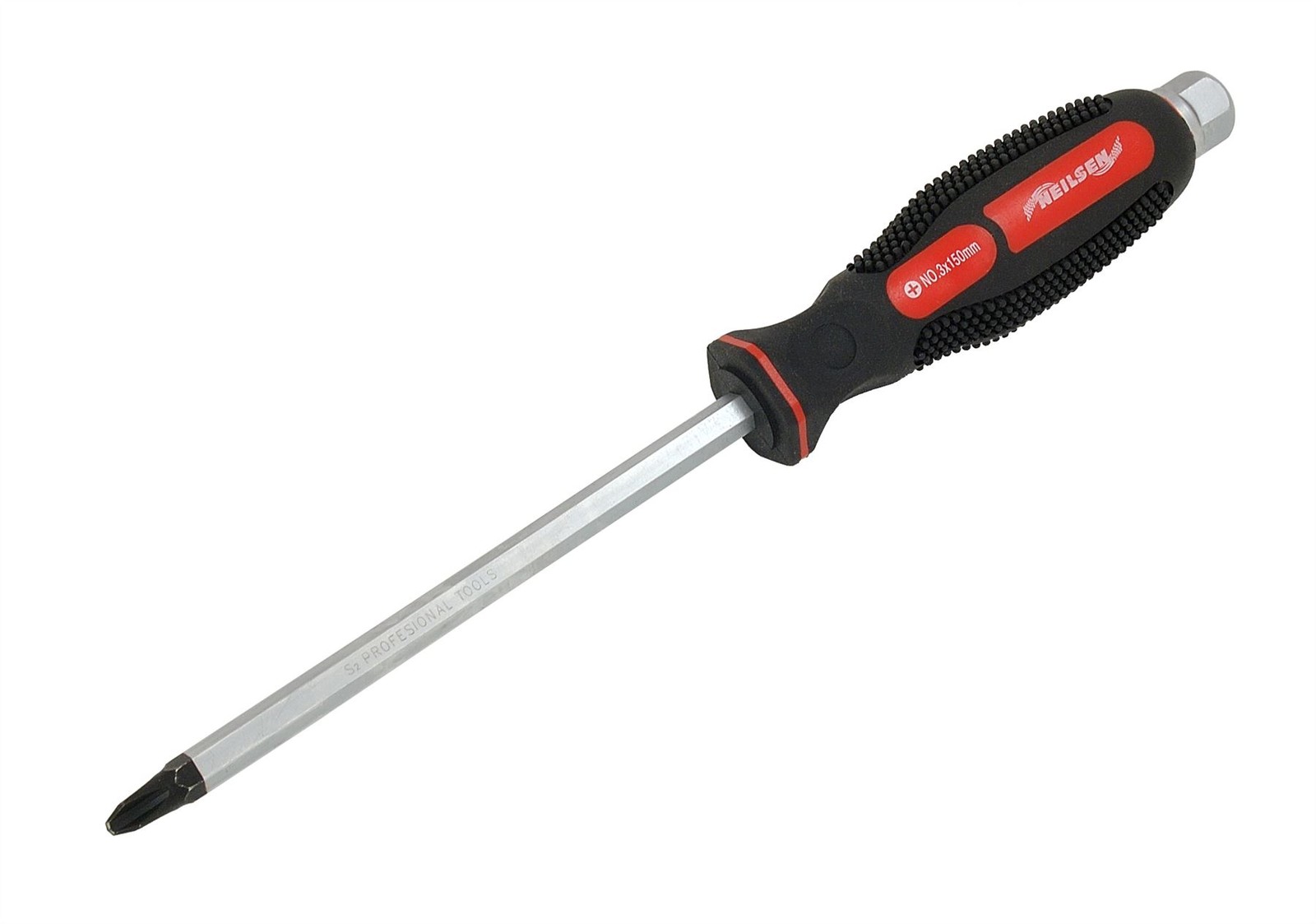 Cross Head Screwdriver PH3 150mm Rubber Grip Long Shaft Steel Driver