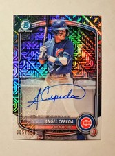 Angel Cepeda 2025 1st Bowman Chrome AUTO CHOICE REFRACTOR 085/150 Cubs Raw RC O6
