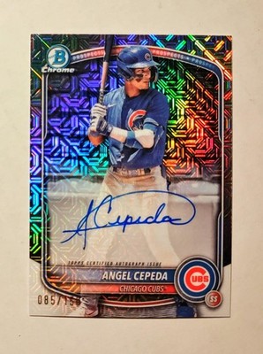 Angel Cepeda 2025 1st Bowman Chrome AUTO CHOICE REFRACTOR 085/150 Cubs RC z48