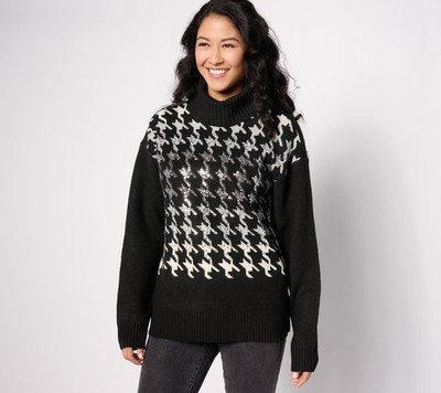 Studio Park Women's Celebration Sweater Houndstooth M New