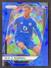 Bilal El Khannouss 2024-25 Panini Prizm Premier League Blue Ice RC /75 #276