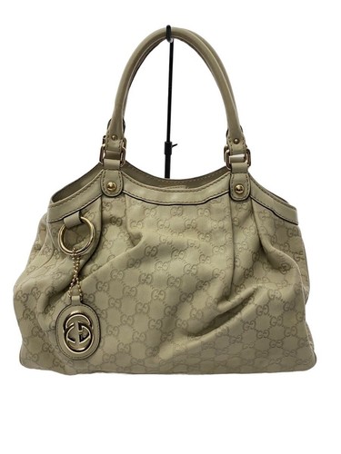 GUCCI handbag leather BEG all over pattern 211944