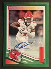 2025 Panini Score Rashee Rice Green Foil Auto #182 Kansas City Chiefs