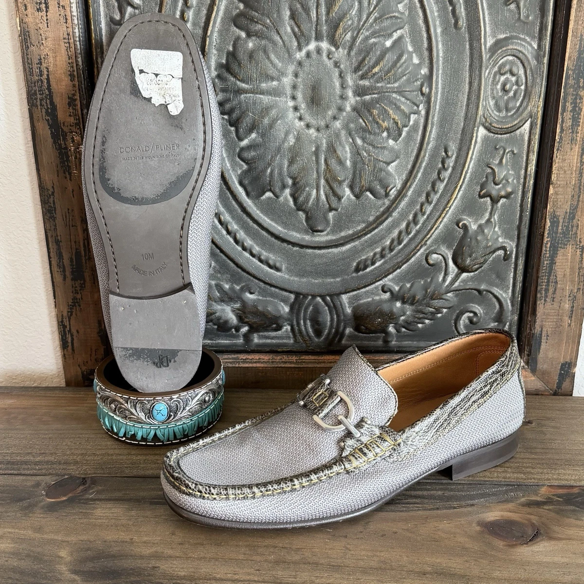 Donald Pliner Dacio Horse Bit Gray Loafers Mens Sz 10 Made In Italy Lizard Trim DACIO at Donald Pliner main image 3