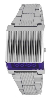 Bulova Computron Archive Series Stainless Steel Blue Dial 96C139 Mens Watch