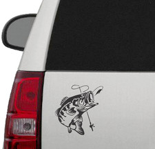 Bass Fishing Vinyl Decal Sticker - Large Mouth Bass Fish Car Truck Boat Window