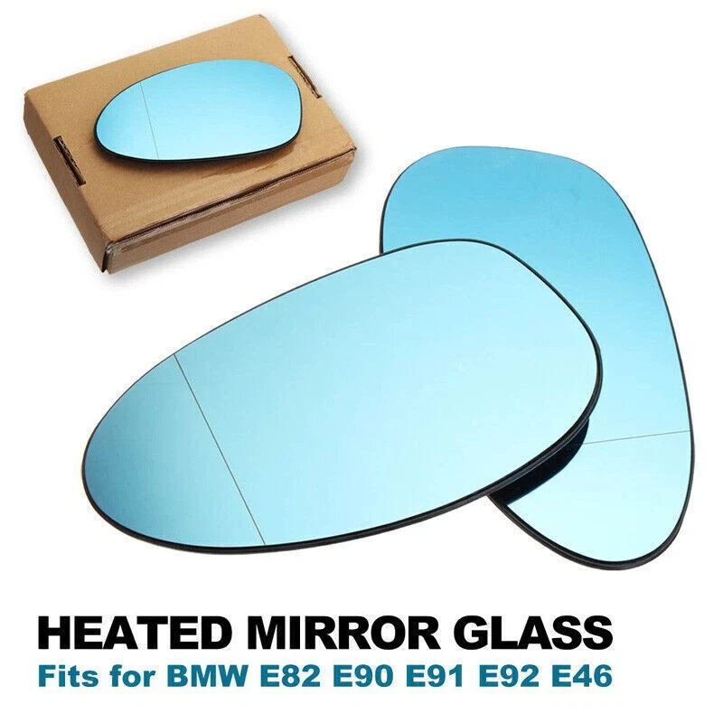 RIGHT+LH Side Blue Wing Heated Mirror Glass For BMW M3 E46 E82 E88 E85 E90 E91 - Image 3 of 4