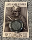 1/10th oz Fine Silver Round Tactical Skeleton .999 Fine Silver Coin In Capsule