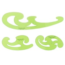 Pacific Arc French Curve Set, 3 Shapes, Clear Single 3pcs set, clear