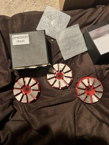 Lot of 3 Diamond Grinding Discs + 3 Backing Plates M18/20 Concrete Grinder
