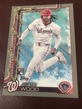James Wood 2025 Topps Holiday #H94  Light Blue & White Glitter Nationals RC NM