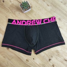 Andrew Christian Sexy Hombres Ropa Interior Casi Desnudo Algodón Boxer, Carbón, Pequeño