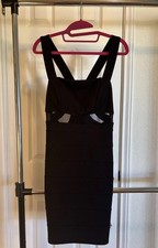 Emerald Sundae Black Cut-Out Bodycon Sleeveless Stretch Dress Size M Party