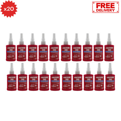 20 Bottles Loctite 243 Blue Threadlocker Medium Strength 50ml Size