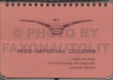 1958 Chrysler Imperial Color Dealer Album Paint Samples And Two Tones 1958 Chrysler Imperial Color Dealer Album Paint Samples And Two Tones