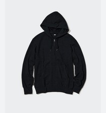 Uniqlo Black Sweatshirt Hoodie Jacket Size Medium Free Shipping