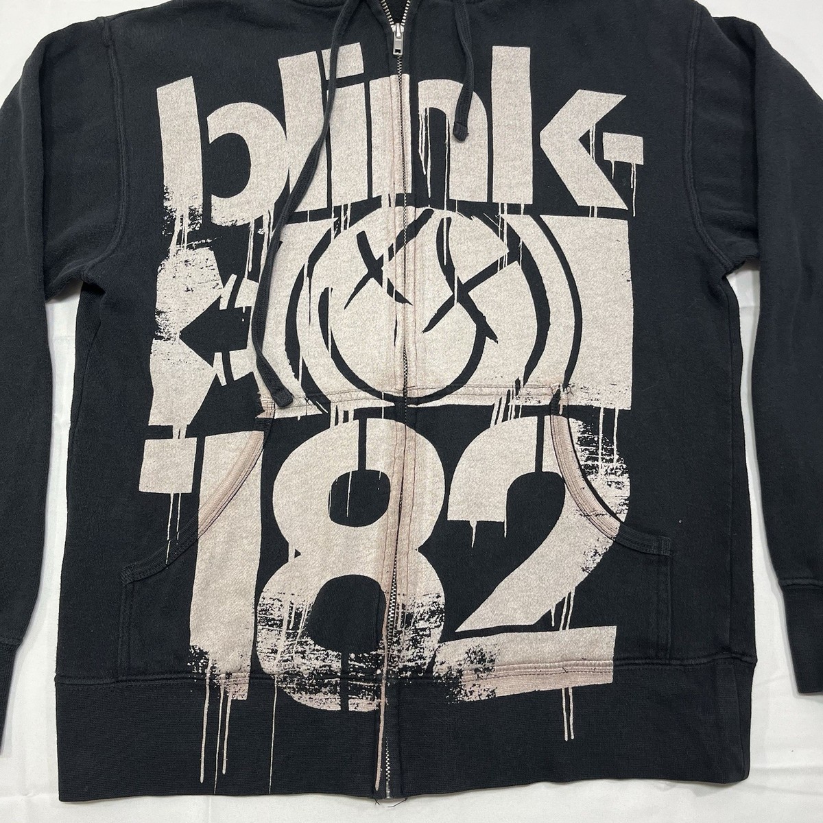 Blink 182 Band Full Zip Up Hoodie Sweatshirt Punk Skater Black
