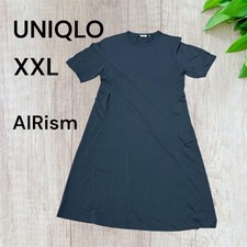UNIQLO AIRism XXL Short Sleeve Dress Black Cotton Casual Summer