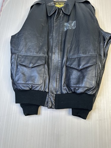 Genuine US Army Air Force Flyers Black Mens L Bomber Type A-2 Leather Jacket - Picture 13 of 13