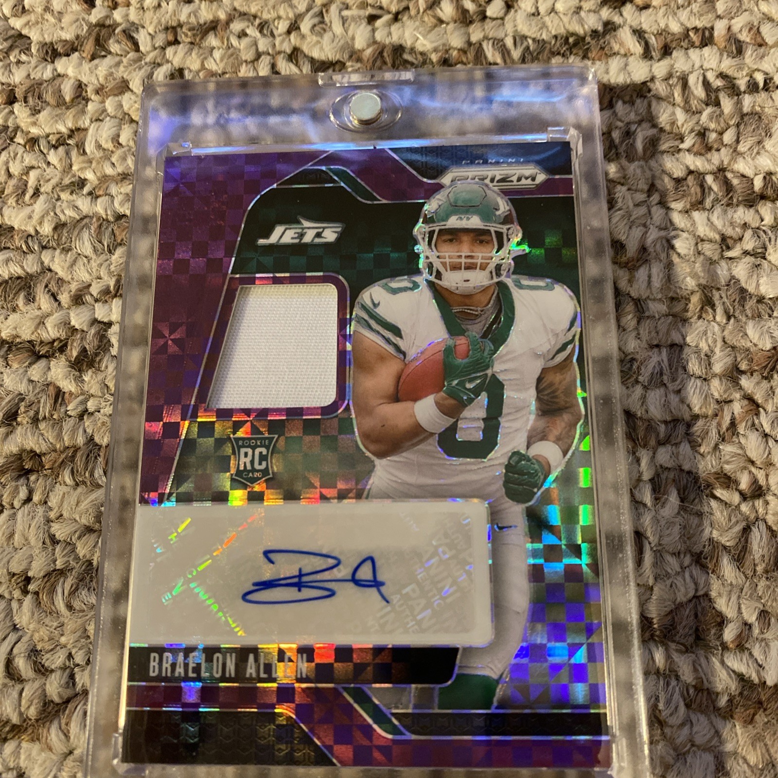 2024 Panini Prizm BRAELON ALLEN Rookie Patch Auto Purple Power RPA 49 RC NY Jets
