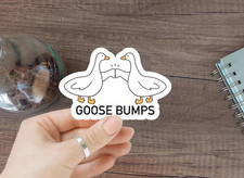 Calcomanía de vinilo para computadora portátil Goose Bumps Funny Goose Sticker linda