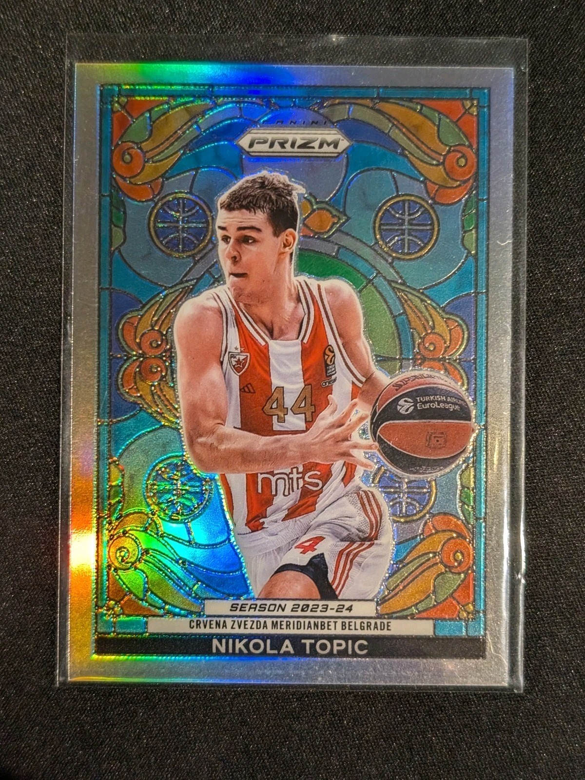 Nikola Topic 2023-24 Panini Prizm Turkish Airlines EuroLeague #25 Stained Glass
