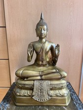 Hochwertige Buddha-Statue aus Bronze/Messing – 41 cm