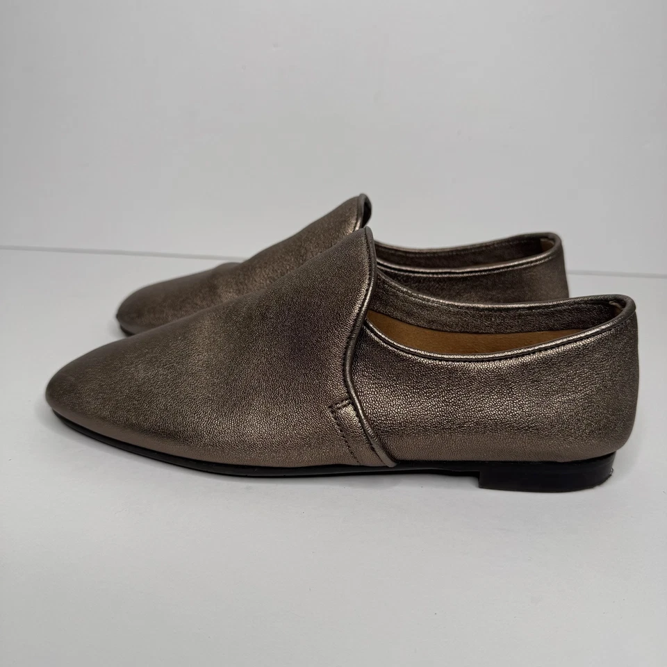 Туфли женские Aquatalia размер 6,5 бронзовые мокасины без шнуровки сделано в Италии кожа - Изображение 2 из 4