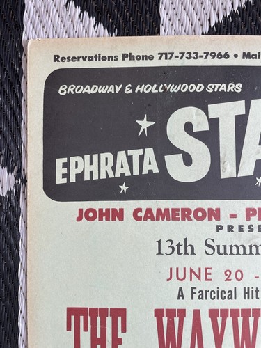 Vintage Ephrata Star Spielhaus Theater PA Sommersaison Werbung Plakat Schild - Bild 2 von 8