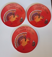 Pottery Barn Kids 3 Melamine Thanksgiving Harvest 9 Plates Turkey