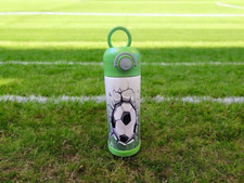 12oz Kids Insulated Stainless Steel Tumbler, Soccer, Green Lid