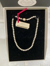 Girl's Little Pearl Necklace 5mm, 14" - New / Minor Box Damage
